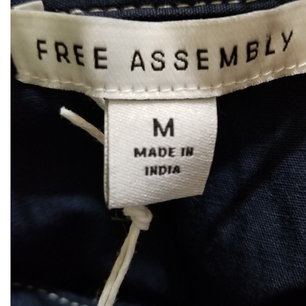 NWT's-Free Assembly Womens Belted Utility Midi Button Down Drs Cap Sleeves Sz M - Picture 9 of 14